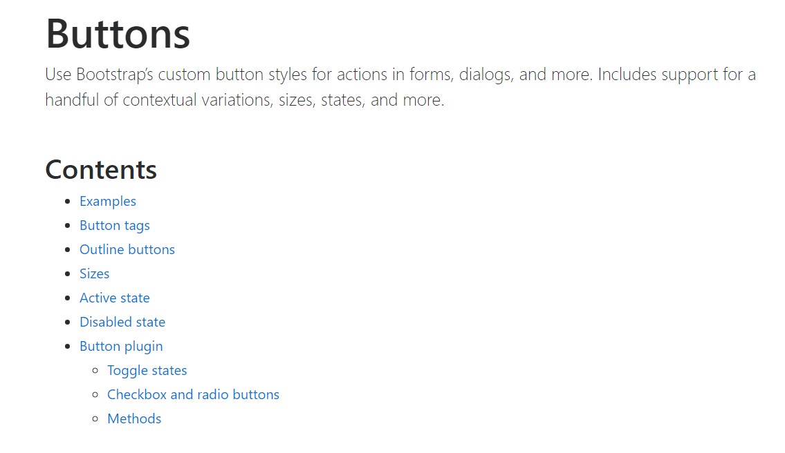 Bootstrap buttons  authoritative  information